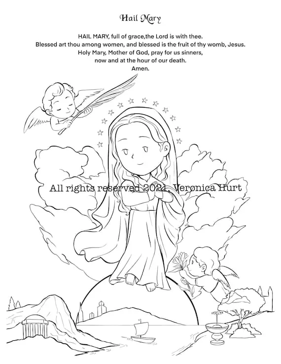 Recurso de aprendizaje de oración del Ave María para niños - Etsy México Recurso de aprendizaje de oración del Ave María para niños - Etsy México