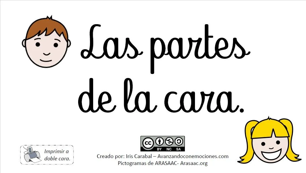 RECURSO DESCARGABLE] Cuaderno adaptado: Las partes de la cara.