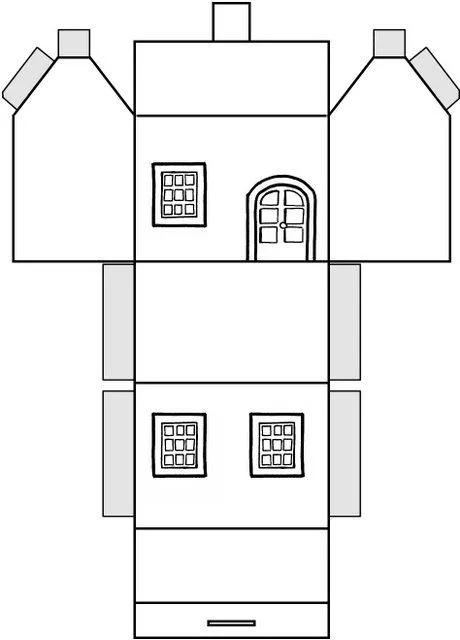 Moldes para hacer casas en cartulina - Imagui