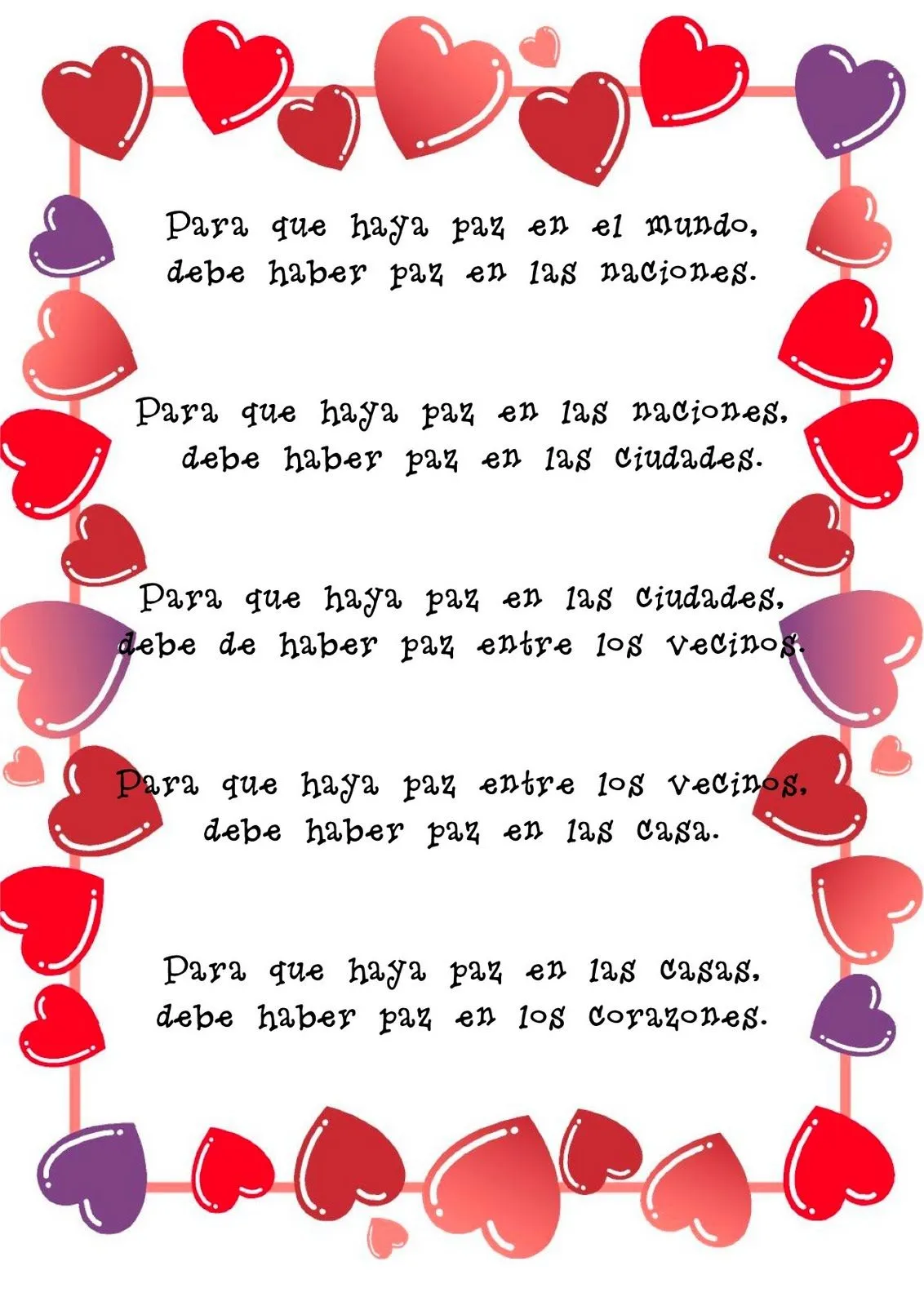 Recursos para mi clase: PARA QUE HAYA PAZ ( Recursos para mi clase: PARA QUE HAYA PAZ (