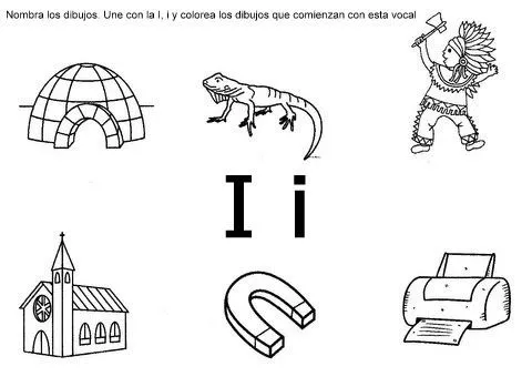 Mis recursos didácticos: Láminas para trabajar la vocal I, i