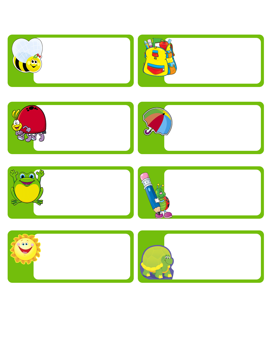 RECURSOS DE EDUCACION INFANTIL: ETIQUETAS