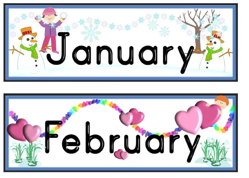 RECURSOS DE EDUCACION INFANTIL: MESES DEL AÑO EN INGLÉS CON DIBUJOS RECURSOS DE EDUCACION INFANTIL: MESES DEL AÑO EN INGLÉS CON DIBUJOS