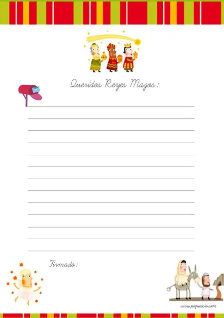 Recursos para Educación Infantil: Modelos de Cartas a los Reyes ...