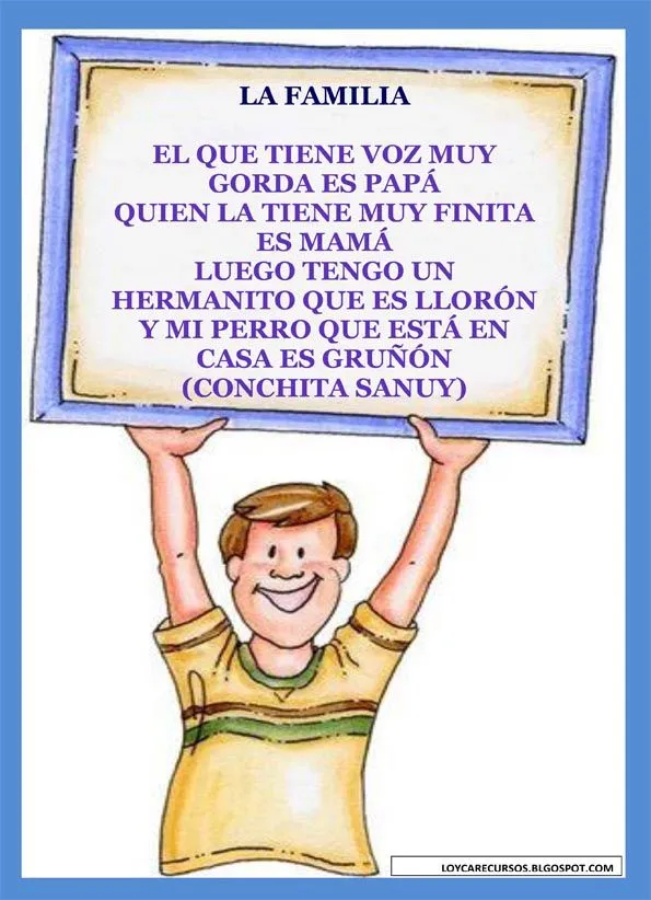 RECURSOS DE EDUCACION INFANTIL: POESÍAS DE LA FAMILIA 1 RECURSOS DE EDUCACION INFANTIL: POESÍAS DE LA FAMILIA 1