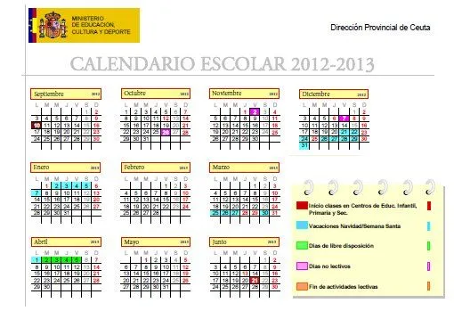 Recursos Educativos de Educación Infantil: Calendario Escolar 2012 ... Recursos Educativos de Educación Infantil: Calendario Escolar 2012 ...