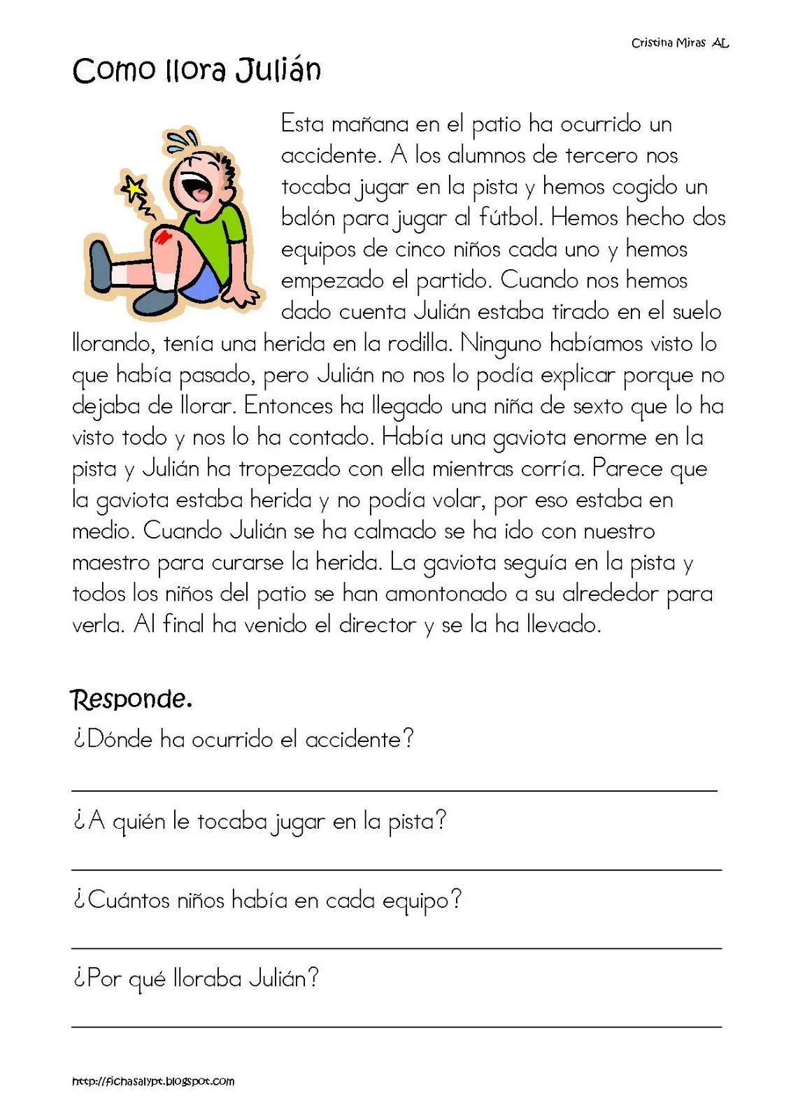 Recursos Infantiles: Lectura Comprensiva Recursos Infantiles: Lectura Comprensiva