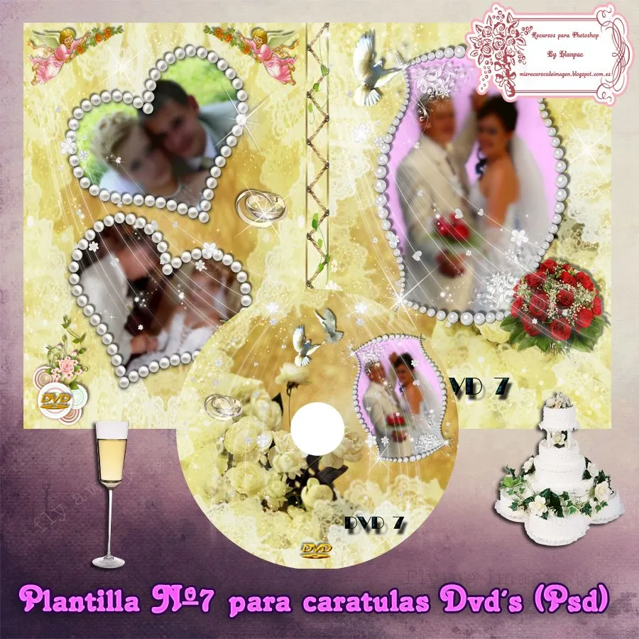 Recursos Photoshop Llanpac: Caratula de bodas para Cd´s y Dvd´s (Psd) Recursos Photoshop Llanpac: Caratula de bodas para Cd´s y Dvd´s (Psd)