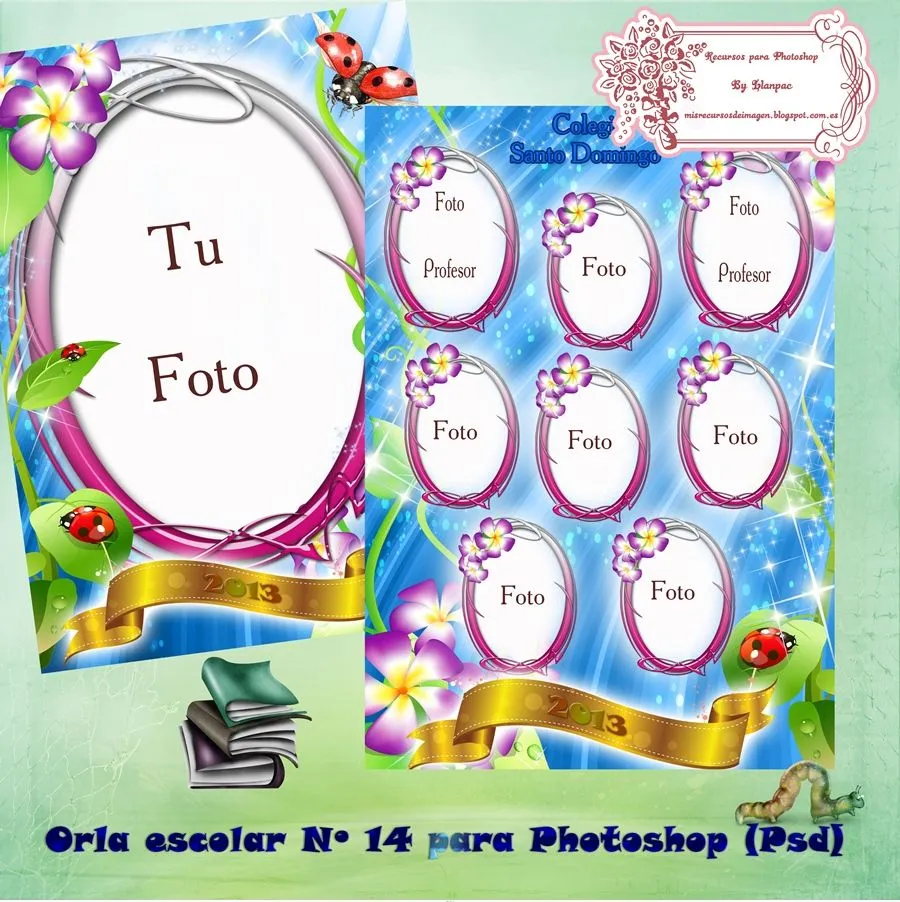 Recursos Photoshop Llanpac: Orla escolar para Photoshop (Psd)