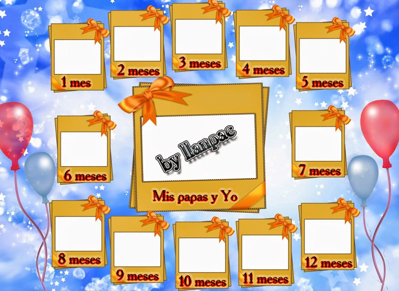 Recursos Photoshop Llanpac: Plantilla primer año de tu bebe ( Recursos Photoshop Llanpac: Plantilla primer año de tu bebe (