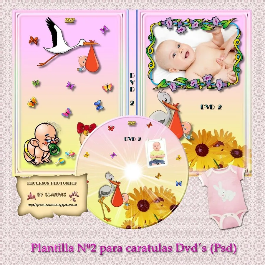 Recursos Photoshop Llanpac: Plantilla infantil para caratulas Dvd ...