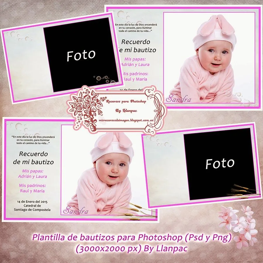 Recursos Photoshop Llanpac: Plantilla para invitaciones de Bautizo ... Recursos Photoshop Llanpac: Plantilla para invitaciones de Bautizo ...