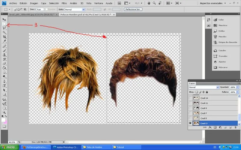 Recursos Photoshop Llanpac: Tutorial uso de pelucas