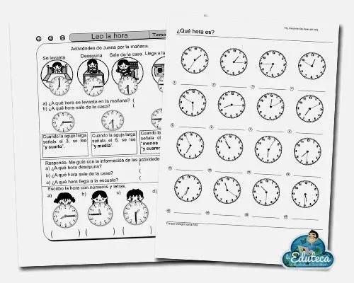 RECURSOS PRIMARIA | Fichas para el aprendizaje de las horas ~ La ... RECURSOS PRIMARIA | Fichas para el aprendizaje de las horas ~ La ...