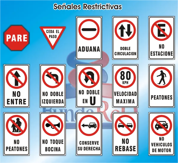 Señalamientos viales restrictivos y su significado - Imagui