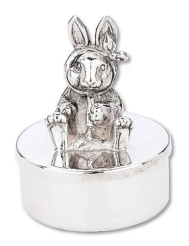 Reed &amp; Barton Bunny Tooth Fairy Box - Crystal Classics