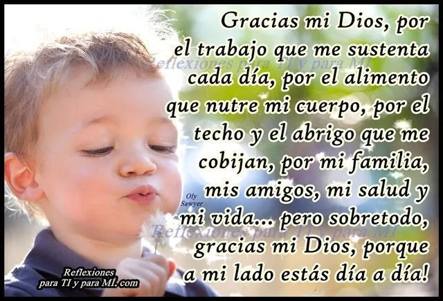 Reflexiones para TI y para MÍ: * Gracias mi Dios, por el trabajo ...