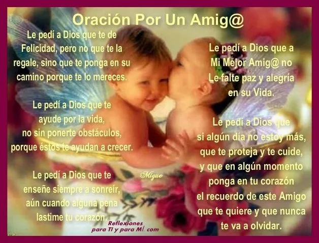 Reflexiones para TI y para MÍ: * Oración por un Amigo/a