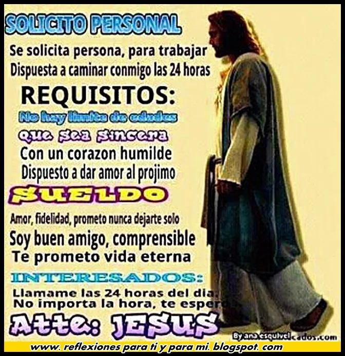 Reflexiones para TI y para MÍ: * SOLICITO PERSONAL Reflexiones para TI y para MÍ: * SOLICITO PERSONAL