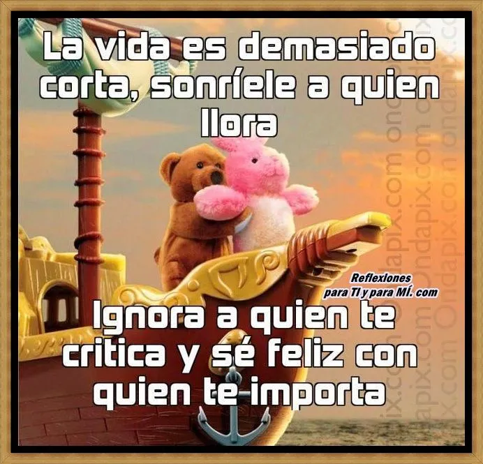 Reflexiones para TI y para MÍ: * La Vida es demasiado corta ...