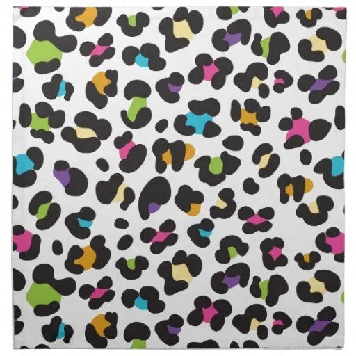 Regalos coloridos del estampado leopardo del guepa servilleta | Zazzle