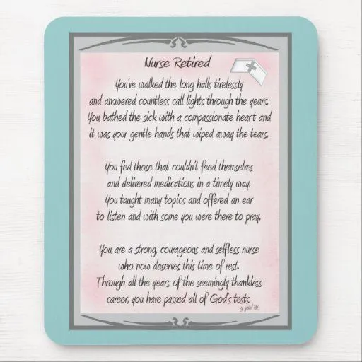 Regalos jubilados del poema de la enfermera por el tapetes de ...