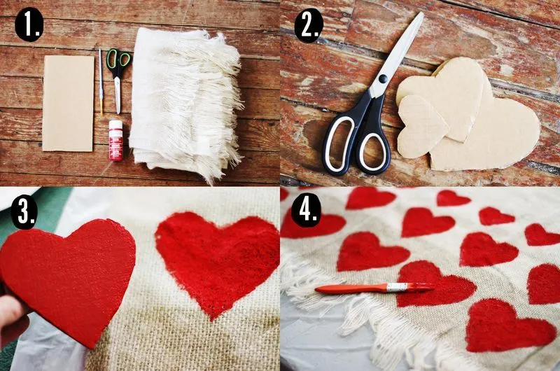 Regalos manuales de amor: Manta con corazones DIY