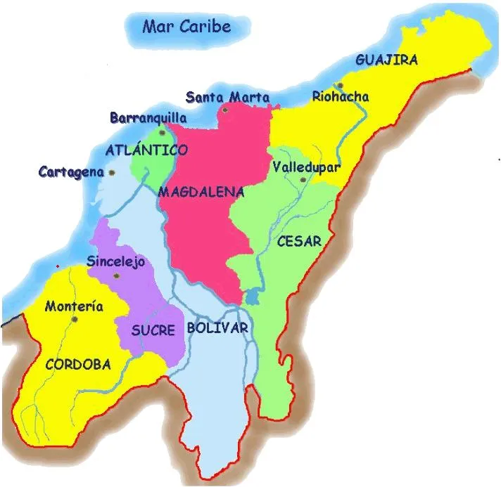 Región Caribe Colombiana: División Política Región Caribe Colombiana: División Política