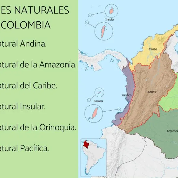 6 REGIONES NATURALES de COLOMBIA - Mapa, características y resumen con FOTOS