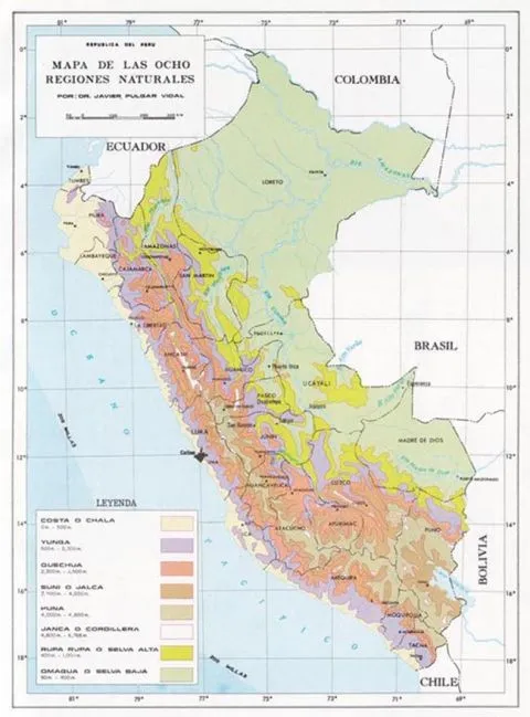 Las ocho regiones naturales del Perú