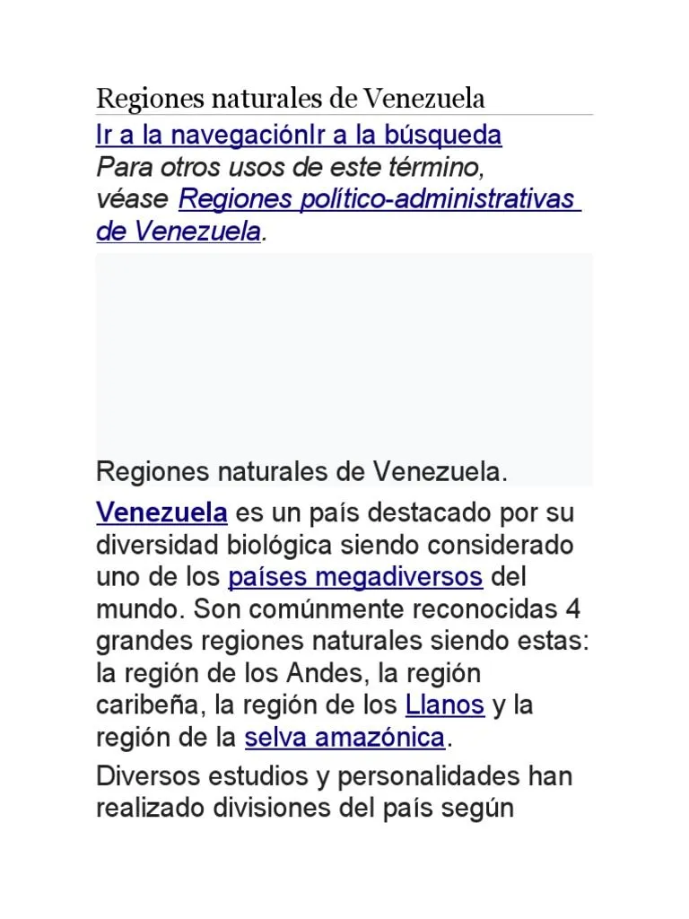 Regiones Naturales de Venezuela | PDF | Ciencias de la Tierra | Geografía Física Regiones Naturales de Venezuela | PDF | Ciencias de la Tierra | Geografía Física