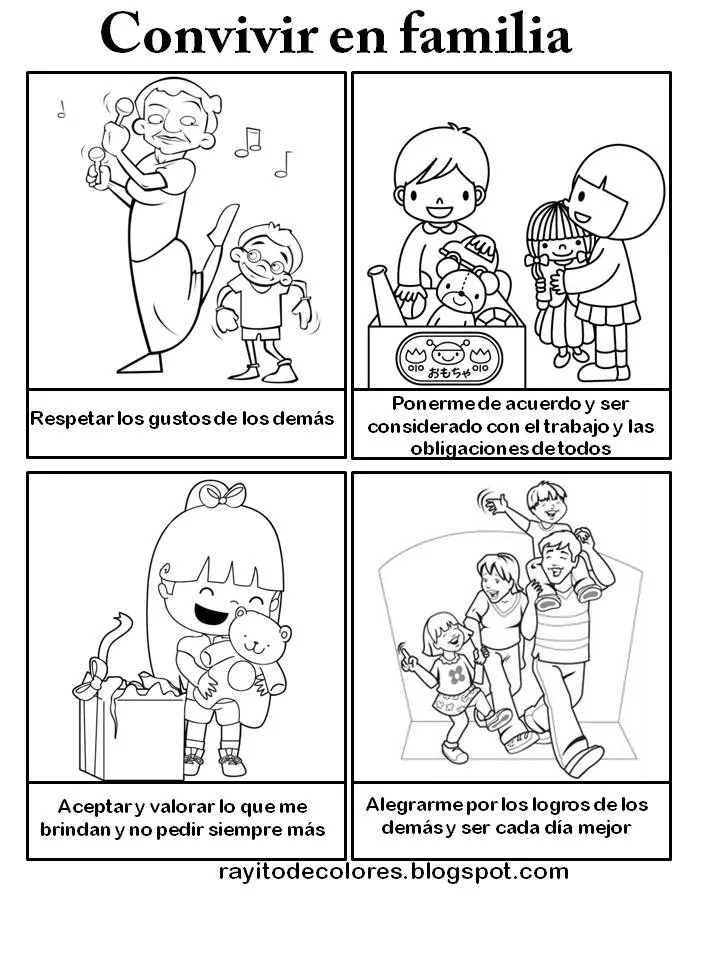 Reglas de convivencia familiar en dibujos para colorear - Imagui Reglas de convivencia familiar en dibujos para colorear - Imagui