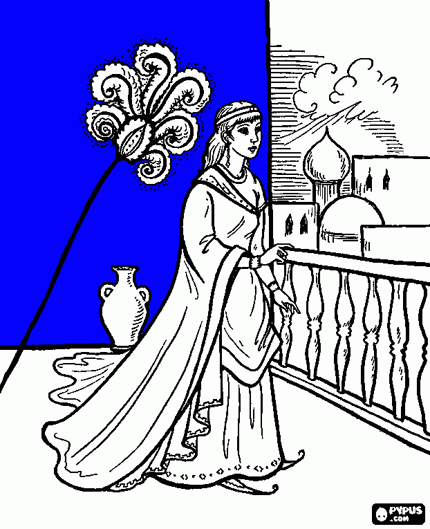 La reina Ester para colorear, La reina Ester para imprimir La reina Ester para colorear, La reina Ester para imprimir