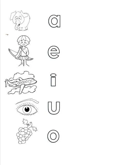 Relaciona la imagen con la vocal inicial. | Vocal a para colorear ... Relaciona la imagen con la vocal inicial. | Vocal a para colorear ...