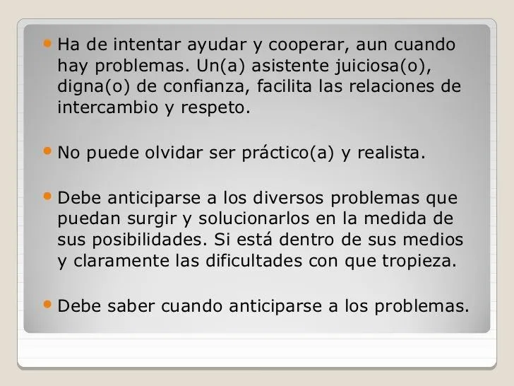 Las relaciones del jefe y asistente