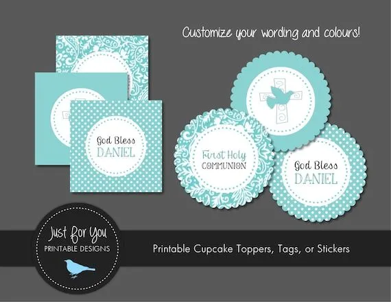 Religiosos Cupcake Toppers / Etiquetas / por 4UPrintableDesigns Religiosos Cupcake Toppers / Etiquetas / por 4UPrintableDesigns