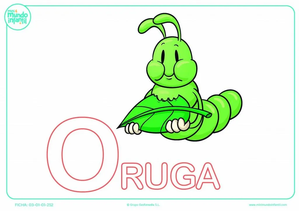 Rellenar la letra O mayúscula de oruga Rellenar la letra O mayúscula de oruga