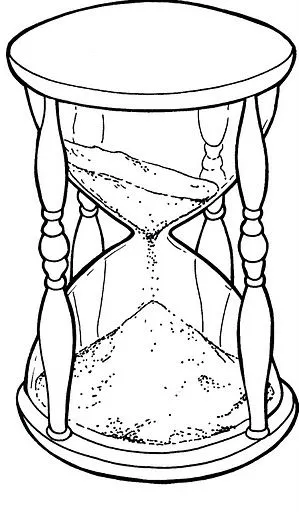 RELOJ DE ARENA PARA COLOREAR