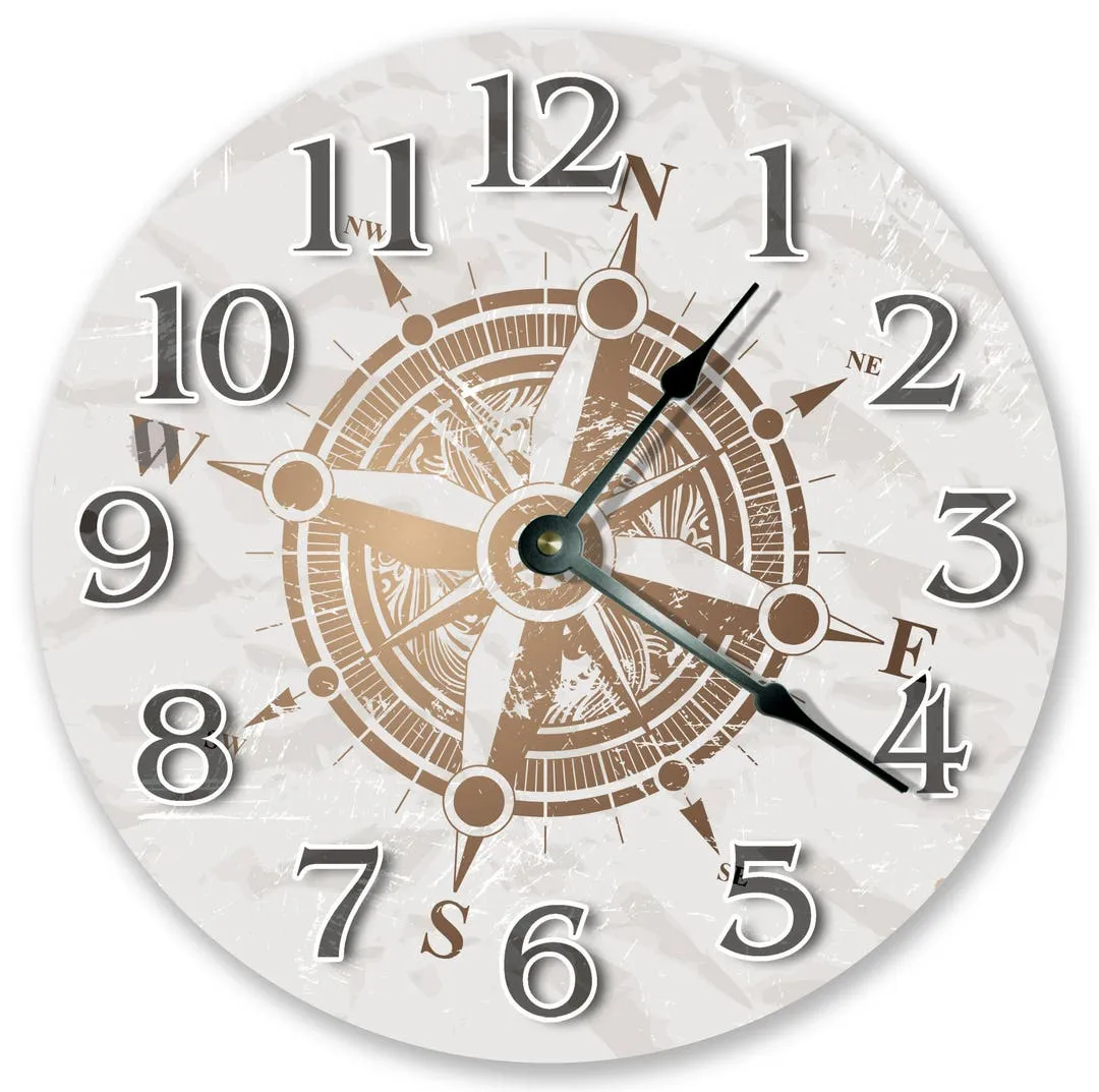 Reloj de brújula fría de 10.5 Reloj de sala de estar - Etsy México Reloj de brújula fría de 10.5 Reloj de sala de estar - Etsy México