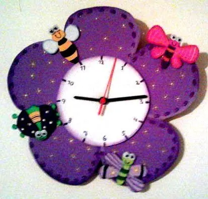 reloj funcional elaborado en foamy | Accesorios Decorativos ... reloj funcional elaborado en foamy | Accesorios Decorativos ...