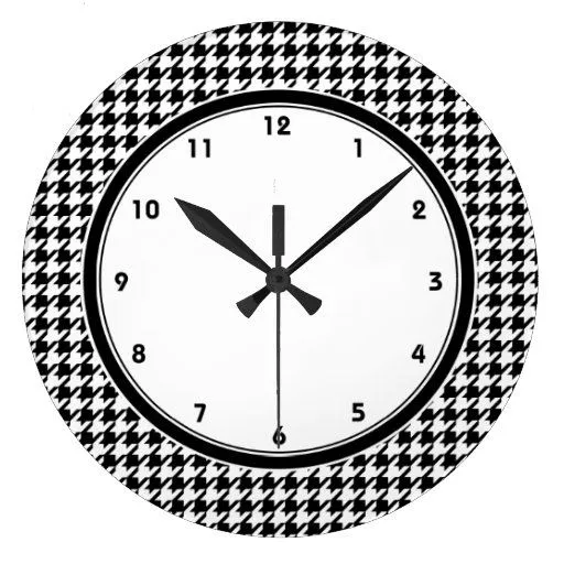 Reloj de pared blanco y negro del modelo de Hounds de Zazzle. Reloj de pared blanco y negro del modelo de Hounds de Zazzle.