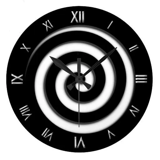 Reloj de pared de Hypno del espiral del negro del de Zazzle. Reloj de pared de Hypno del espiral del negro del de Zazzle.