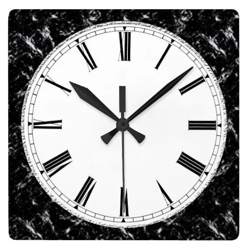 Reloj de pared de mirada clásico blanco y negro de Zazzle. Reloj de pared de mirada clásico blanco y negro de Zazzle.