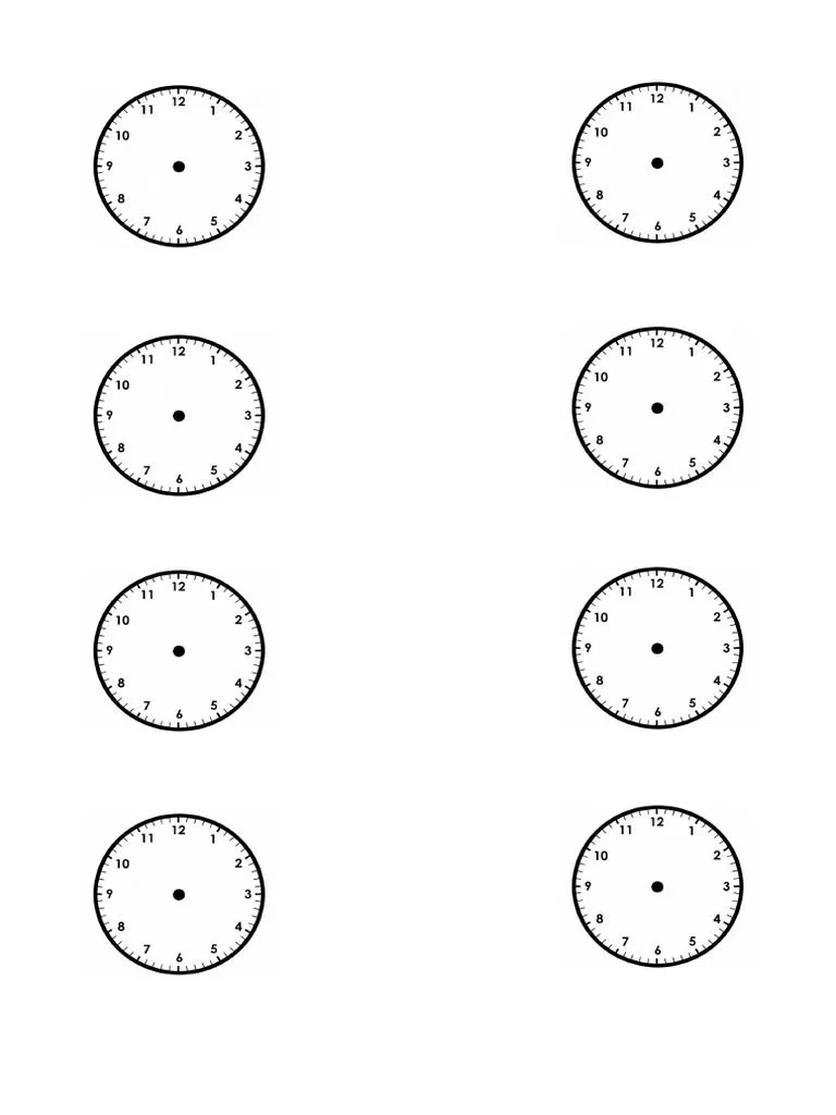 Relojes Sin Agujas para Practicar Las Horas | PDF Relojes Sin Agujas para Practicar Las Horas | PDF