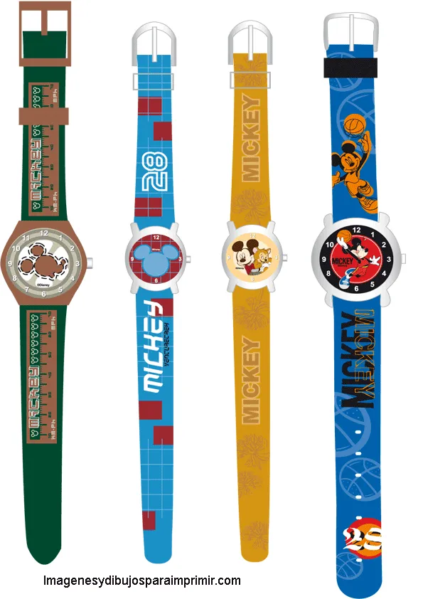 Relojes de mickey mouse para imprimir-Colorear dibujos,letras, Actividades  infantiles