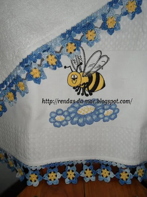 Rendas da Mãe: Barrados em crochet para panos de cozinha Rendas da Mãe: Barrados em crochet para panos de cozinha