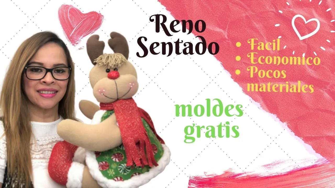 Como Hacer Un Reno Sentado con moldes gratis - YouTube Como Hacer Un Reno Sentado con moldes gratis - YouTube