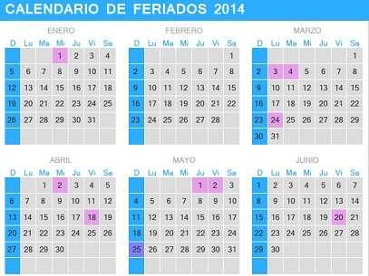 Repasá el calendario completo de feriados para este 2014 - Terra ...