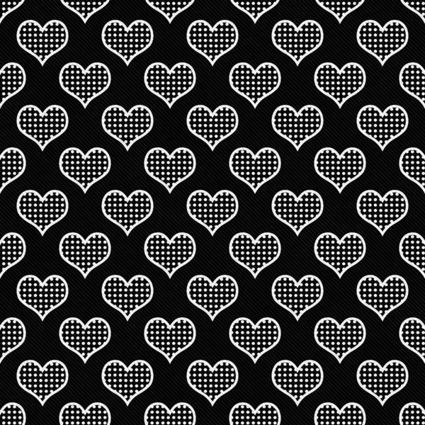 Repita el patrón de corazones blanco y negro lunares fondo — Foto ... Repita el patrón de corazones blanco y negro lunares fondo — Foto ...