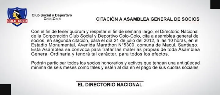 REPORTAJE: La Quiebra Social de Colo Colo. | Colo Colo de Todos REPORTAJE: La Quiebra Social de Colo Colo. | Colo Colo de Todos